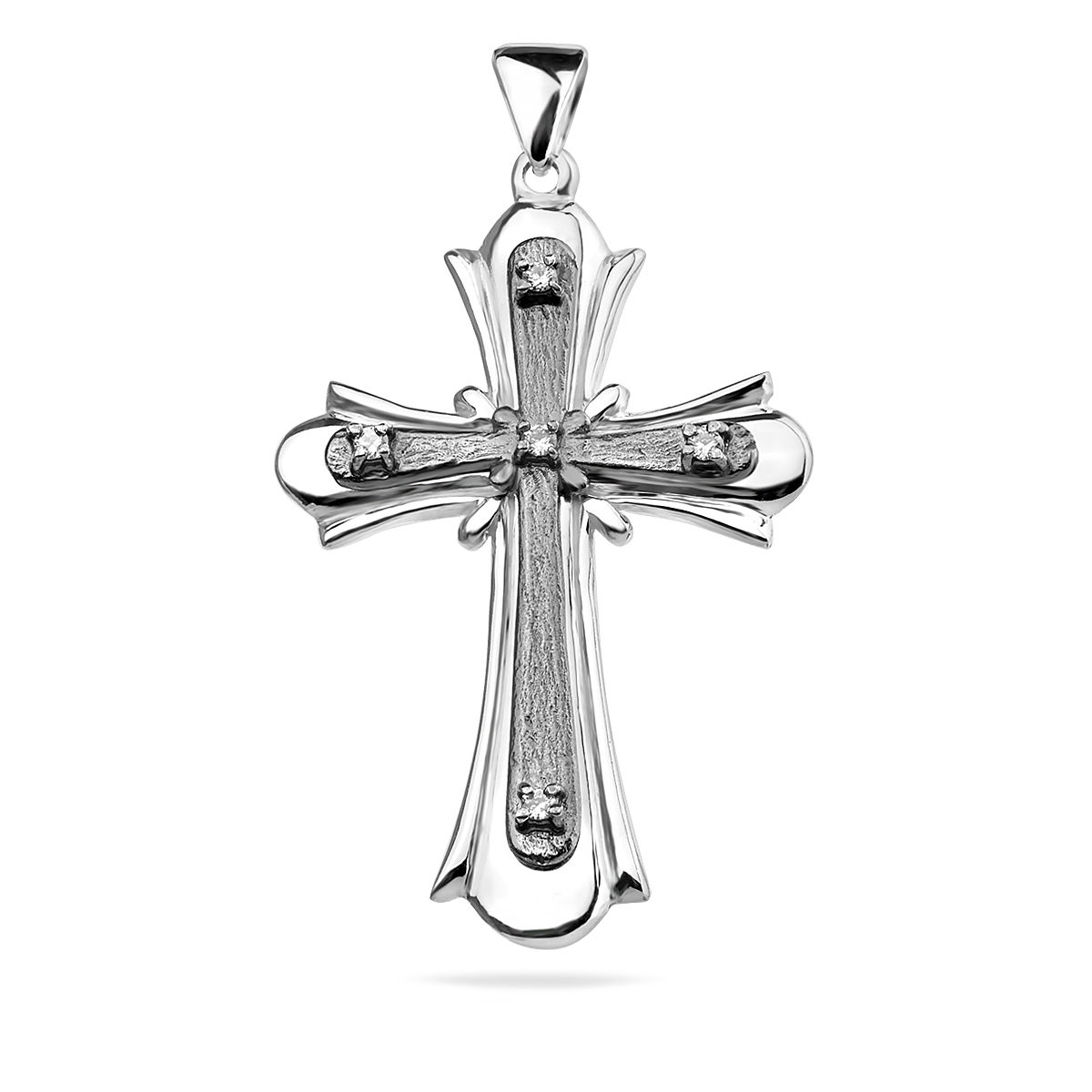 Cross Pendant Sterling Silver 925 Cubic Zirconia Crystal Necklace Jewellery Gift