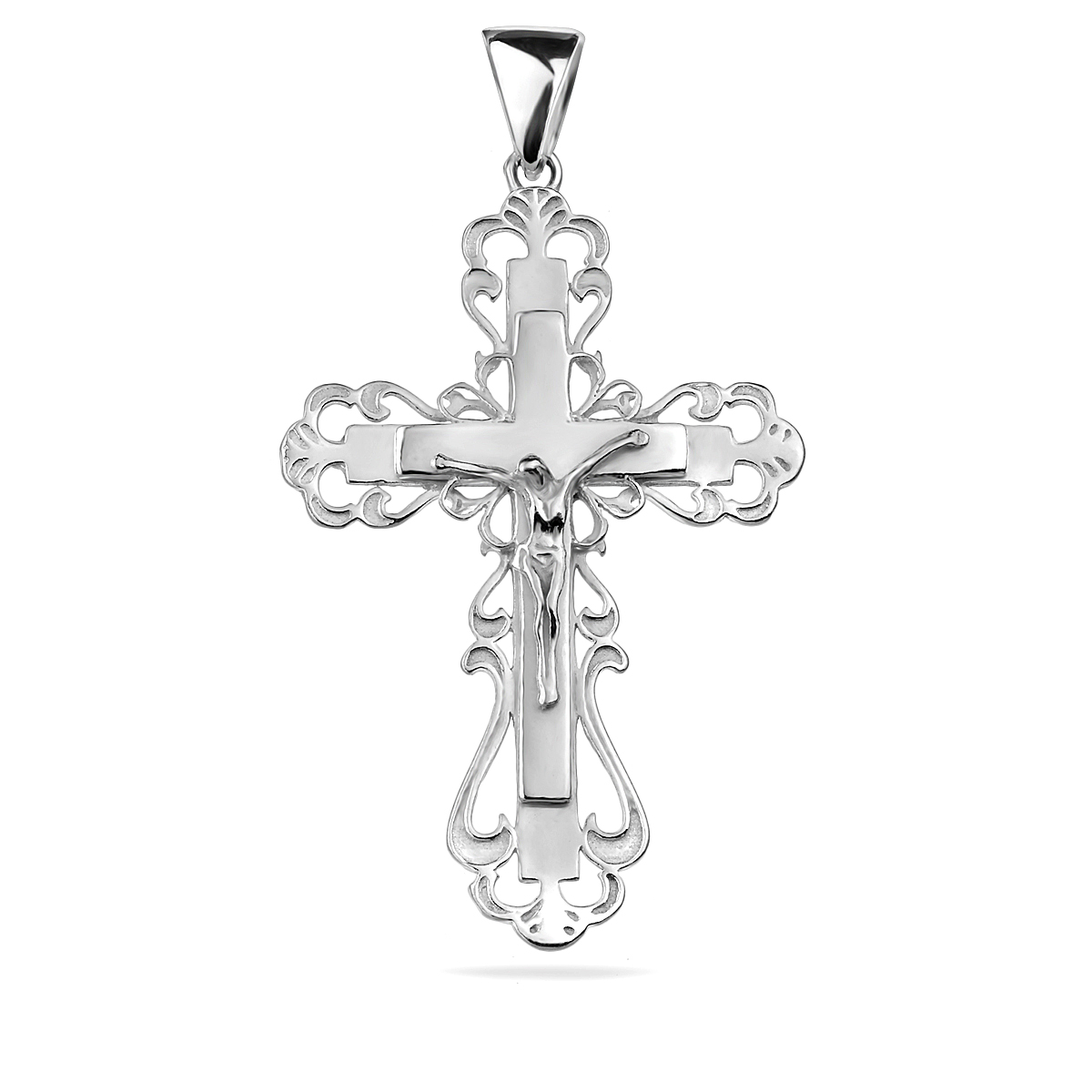Jesus Christ Cross Pendant Sterling Silver 925 Crucifix Religious Unisex Jewellery Baptism Christening First Communion Gift Present Idea