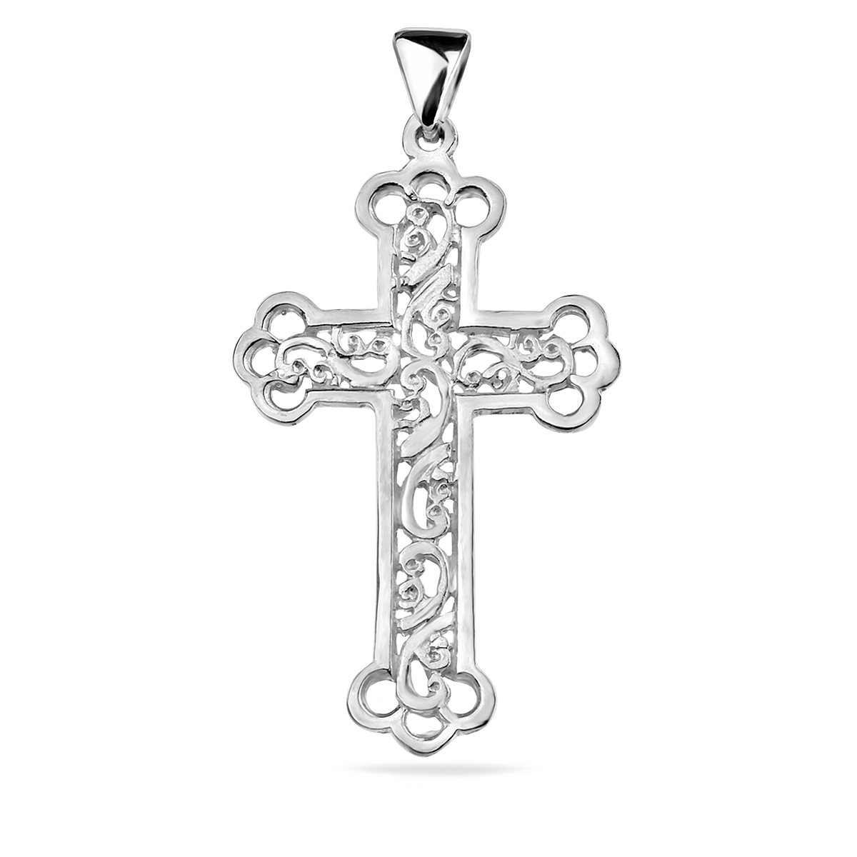 Cross Pendant Sterling Silver .925 Interlaced Design Large Charm Christening Religious Unisex Jewellery Gift Idea