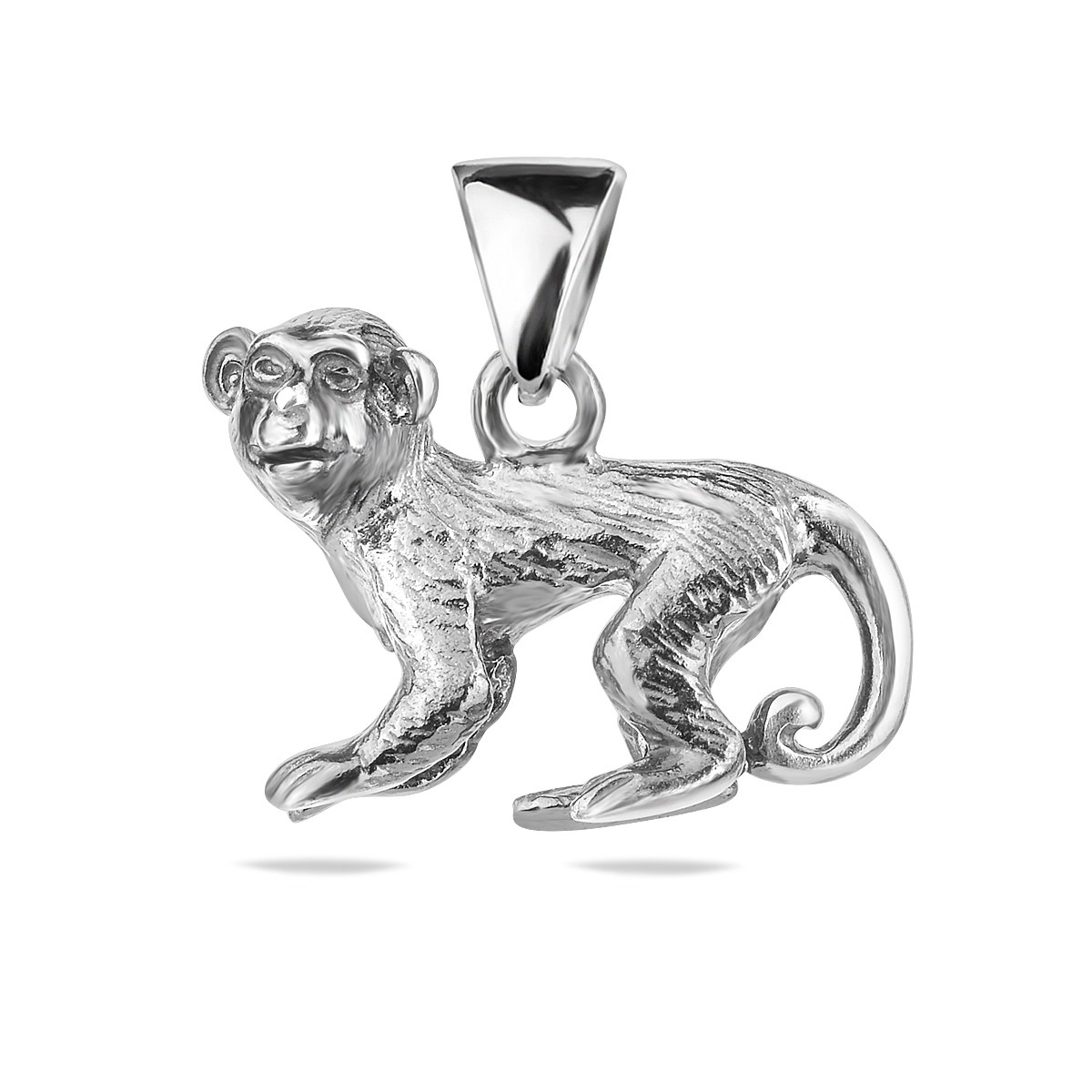 Monkey Pendant Sterling Silver 925 Nature Animal Necklace Charm Jewellery Unisex Gift Present
