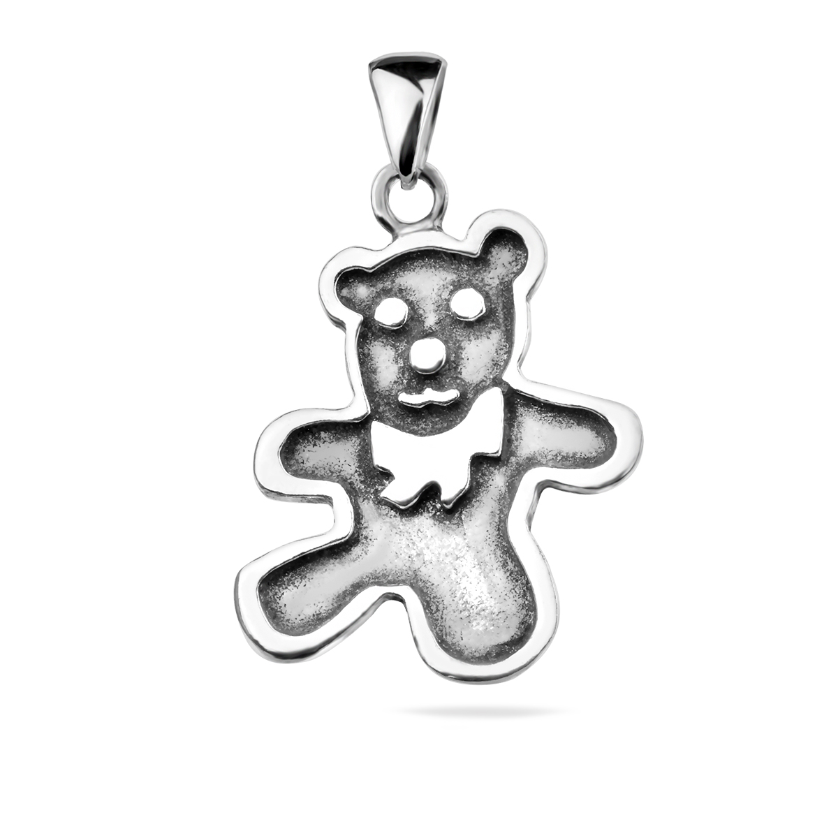 Teddy Bear Pendant Sterling Silver 925 Small Teddy Teddybear Oxidised Necklace Chain Charm Unisex Gift Present Jewellery