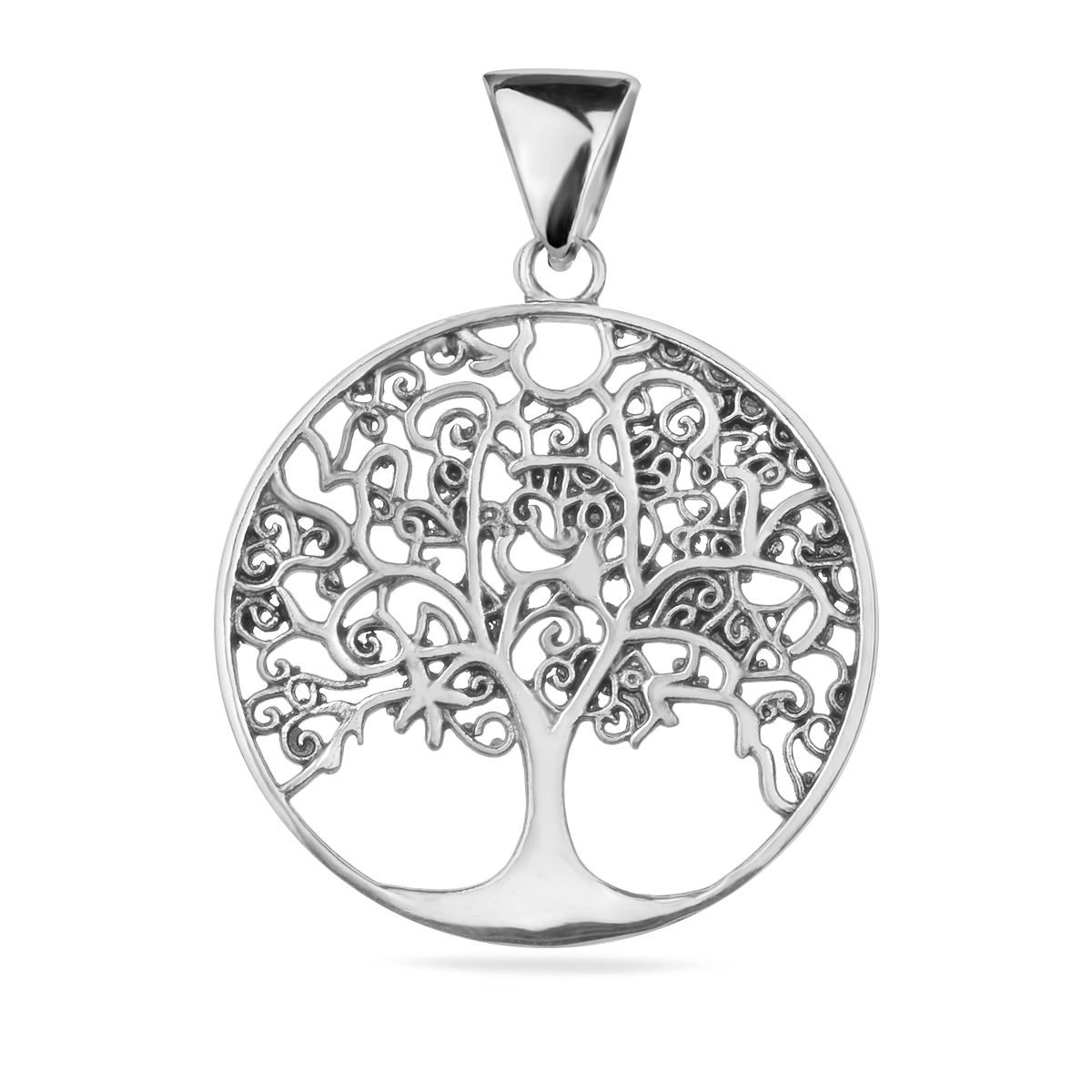 Tree of Life Sterling Silver 925 Pendant Large Necklace Charm Jewellery Women Girl Present Gift