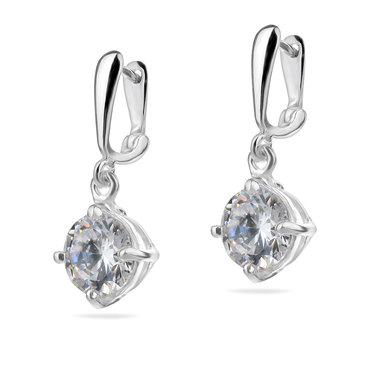 Cubic Zirconia Sterling Silver 925 CZ Earrings Crystal Dangle Drop Gemstone Women Girl Wedding Bridal Bridesmaid Gift