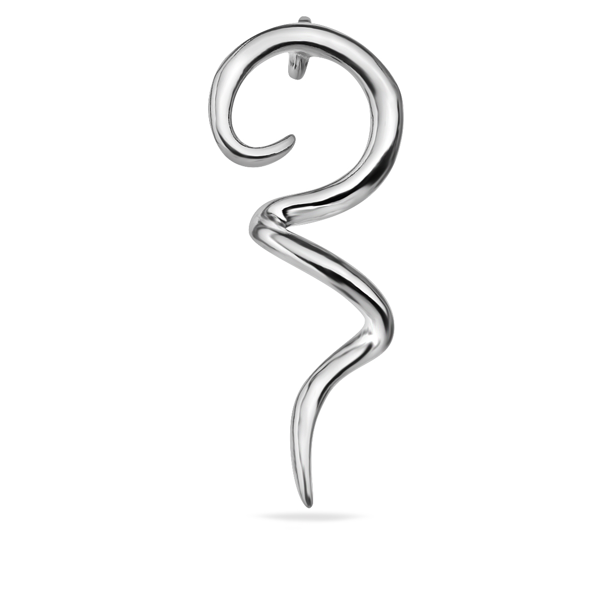 Modern Sterling Silver 925 Swirl Pendant Spiral Serpentine Twist Design Jewellery