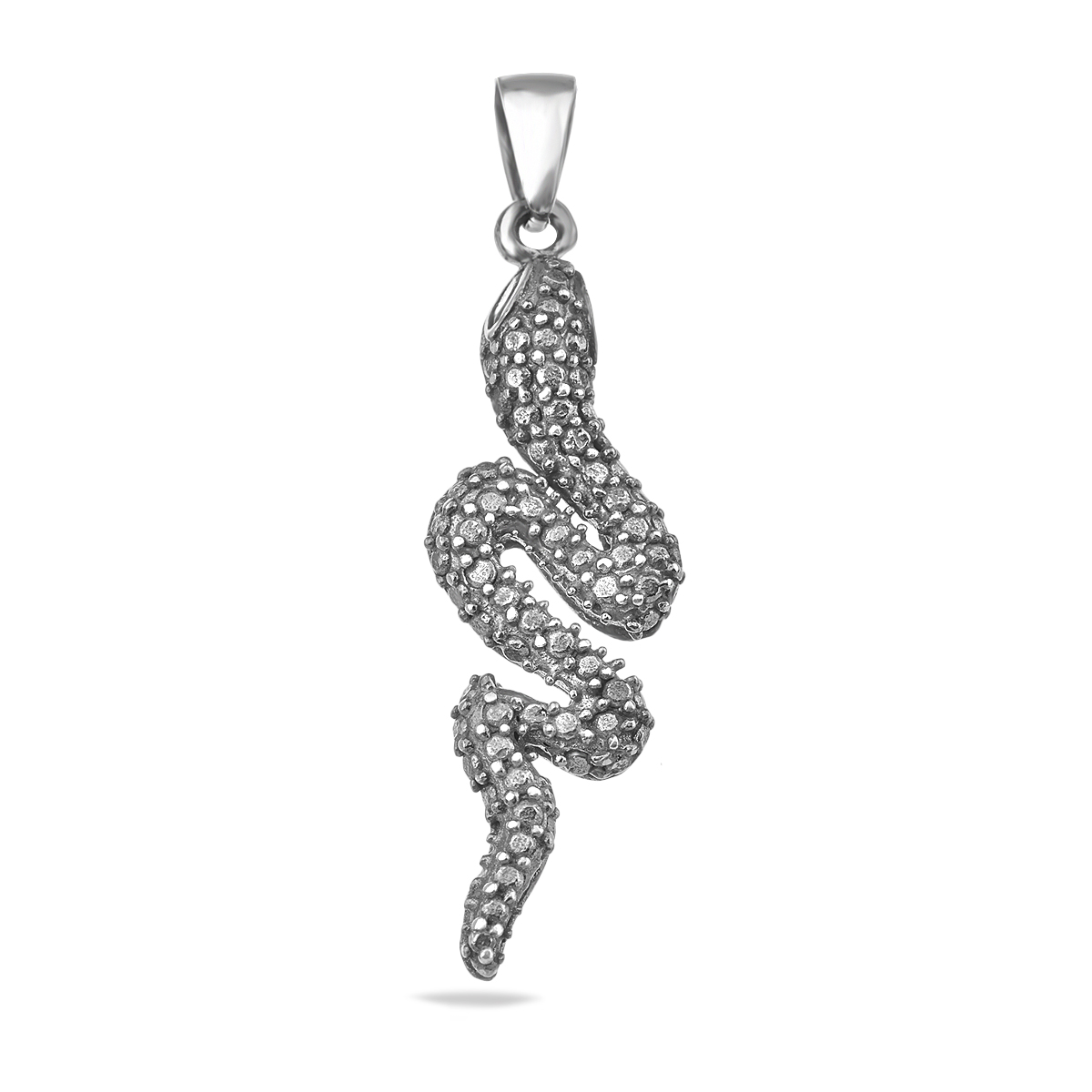 Snake Sterling Silver 925 Oxidised Pendant Crawling Shape Charm Jewellery Gift