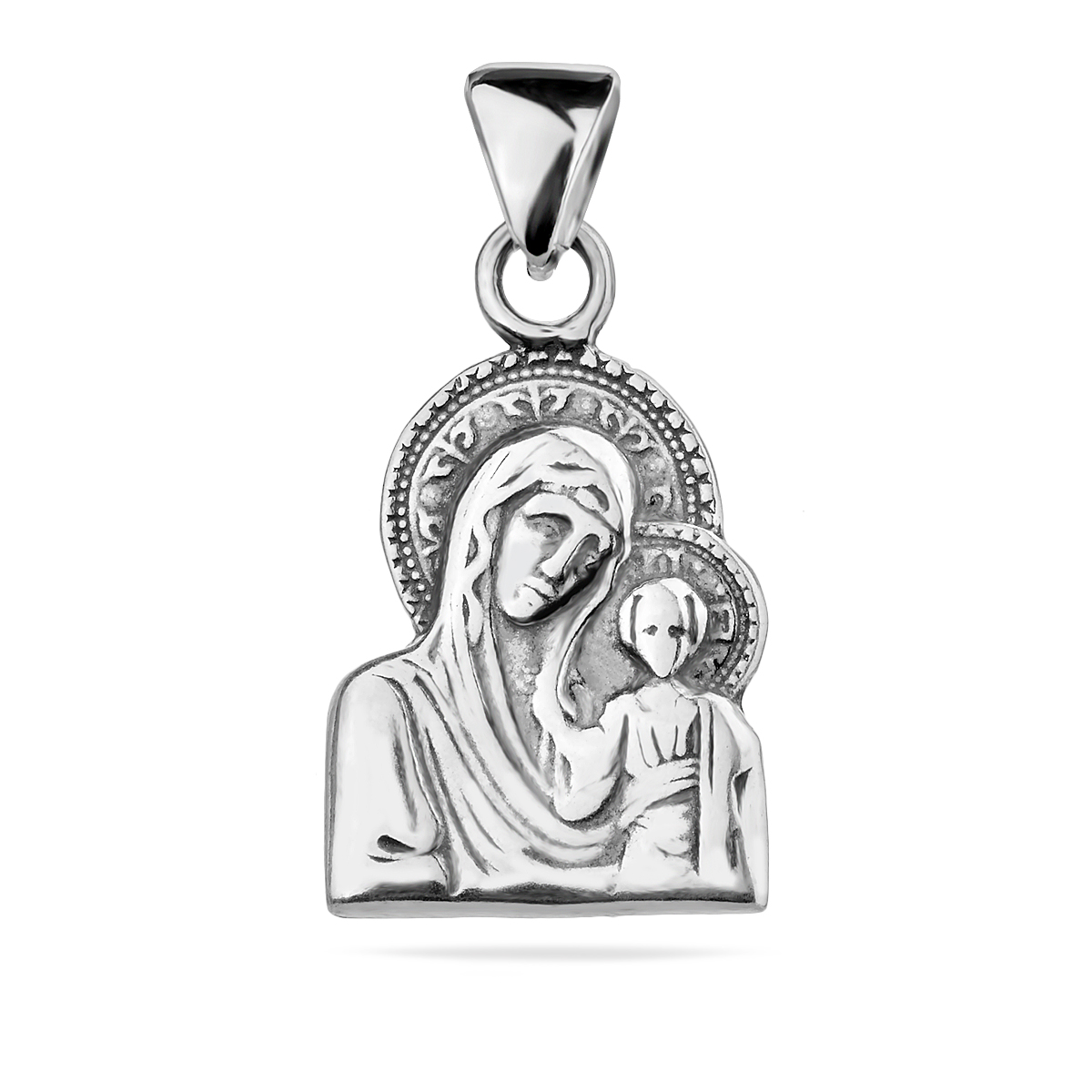 Mother of God Pendant Sterling Silver 925 Jesus Madonna Virgin Mary Religious Necklace Jewellery Christening Baptism Gift Present