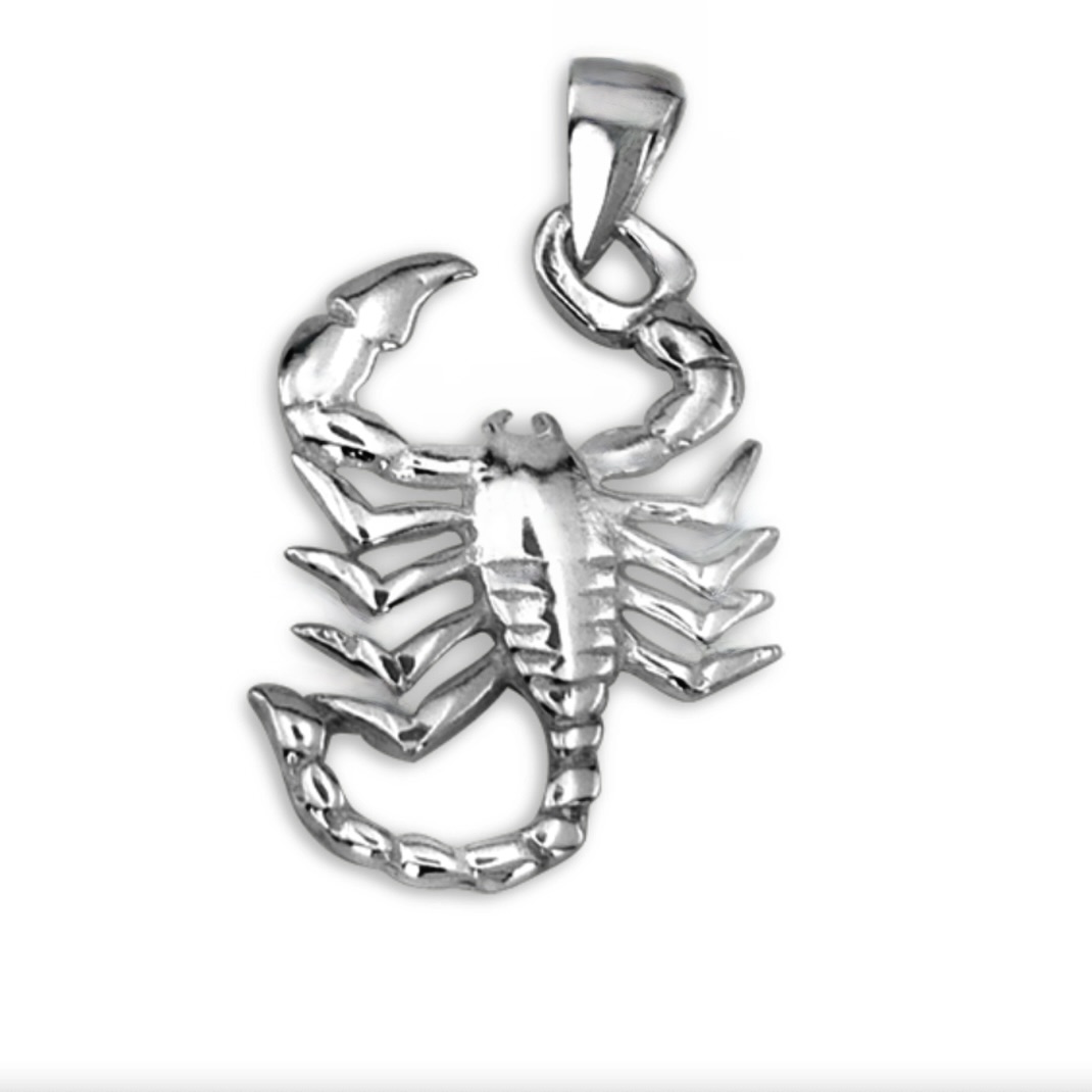 Sterling Silver 925 Scorpion Pendant Zodiac Horoscope Celestial Necklace Jewelry
