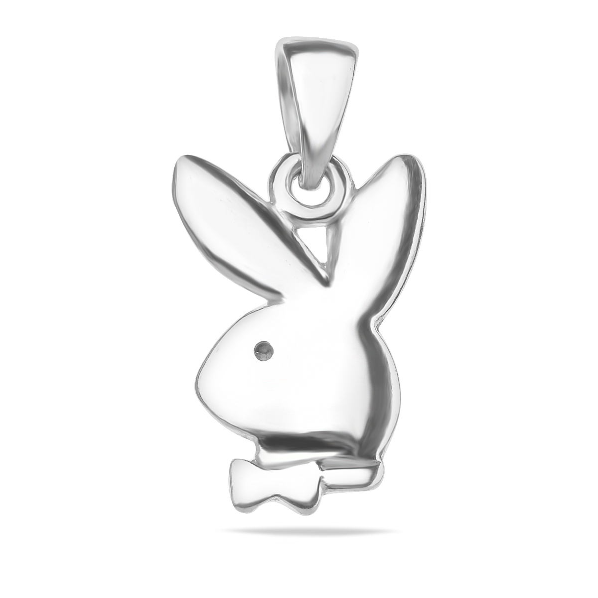 Playboy Pendant Sterling Silver 925 Bunny Minimalist Simple Jewellery Rabbit Animal Necklace Charm Unisex Gift Present